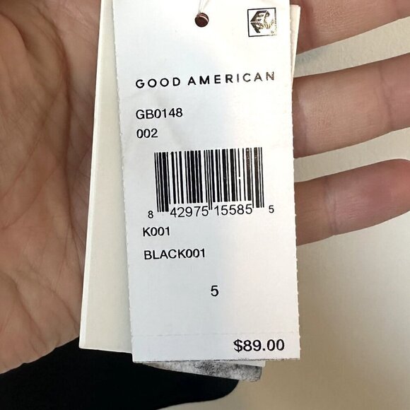 NWT Good American Black Scoop Neck Bodysuit - Size 5 (XXL) - Picture 4 of 10